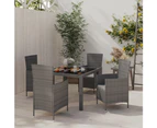 vidaXL 5 Piece Outdoor Dining Set with Cushions Poly Rattan Grey