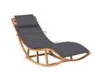 Rocking Sun Lounger with Cushion Solid Teak Wood