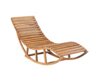 Rocking Sun Lounger with Cushion Solid Teak Wood