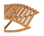 Rocking Sun Lounger with Cushion Solid Teak Wood