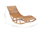 Rocking Sun Lounger with Cushion Solid Teak Wood