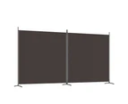 vidaXL 2-Panel Room Divider Brown 348x180 cm Fabric