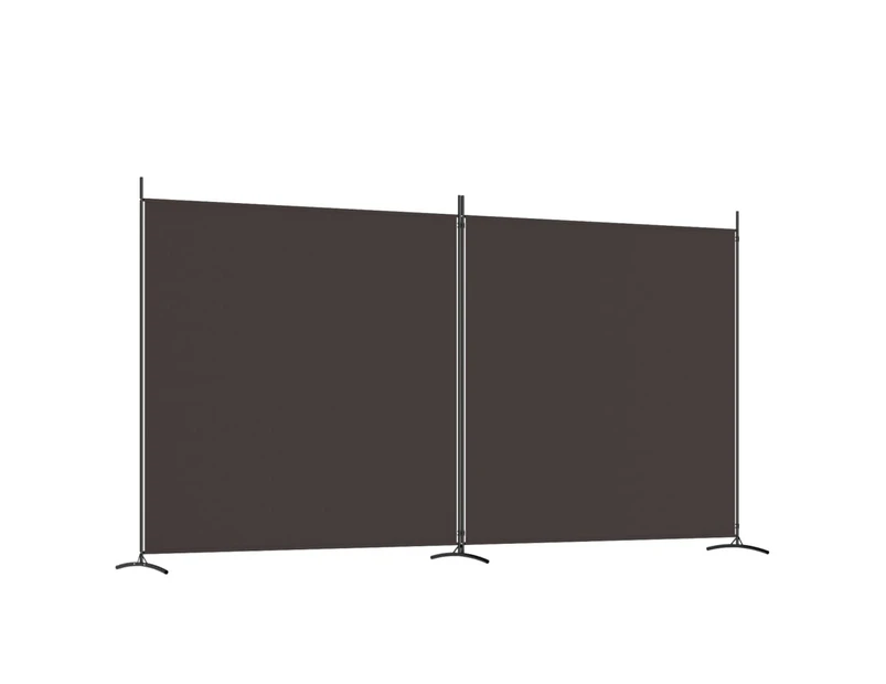 vidaXL 2-Panel Room Divider Brown 348x180 cm Fabric