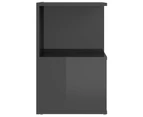 vidaXL Bedside Cabinets 2 pcs High Gloss Grey 35x35x55 cm Engineered Wood