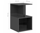 vidaXL Bedside Cabinets 2 pcs High Gloss Grey 35x35x55 cm Engineered Wood