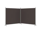 vidaXL 2-Panel Room Divider Brown 348x180 cm Fabric