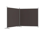 vidaXL 2-Panel Room Divider Brown 348x180 cm Fabric