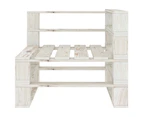 vidaXL Garden Pallet Sofa White 3-Seater Wood