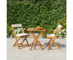 3 Piece Folding Bistro Set with Cushions Solid Wood Acacia