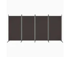 vidaXL 4-Panel Room Divider Brown 346x180 cm Fabric