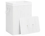 vidaXL Bamboo Laundry Basket with Single Section White