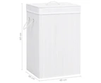 vidaXL Bamboo Laundry Basket with Single Section White