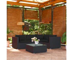 vidaXL 5 Piece Garden Lounge Set with Cushions Poly Rattan Black