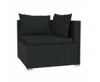 vidaXL 5 Piece Garden Lounge Set with Cushions Poly Rattan Black