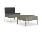 vidaXL 2 Piece Garden Lounge Set with Cushions Poly Rattan Grey