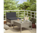 vidaXL 2 Piece Garden Lounge Set with Cushions Poly Rattan Grey