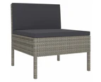 vidaXL 2 Piece Garden Lounge Set with Cushions Poly Rattan Grey