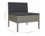 vidaXL 2 Piece Garden Lounge Set with Cushions Poly Rattan Grey