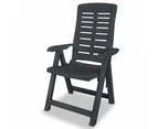 Reclining Garden Chairs 4 pcs Plastic Anthracite