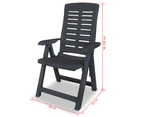 Reclining Garden Chairs 4 pcs Plastic Anthracite