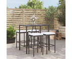 5 Piece Garden Bar Set with Cushions Black Poly Rattan