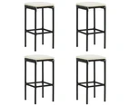 5 Piece Garden Bar Set with Cushions Black Poly Rattan