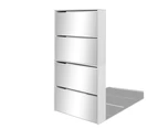 vidaXL Shoe Cabinet 4-Layer Mirror White 63x17x134 cm