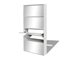 vidaXL Shoe Cabinet 4-Layer Mirror White 63x17x134 cm