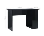 vidaXL Desk High Gloss Black 110x60x73 cm Engineered Wood