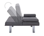 vidaXL Sofa Bed with Two Pillows Grey Faux Leather