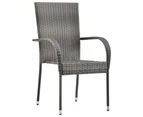 Stackable Outdoor Chairs 6 pcs Grey Poly Rattan