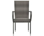 vidaXL Stackable Outdoor Chairs 6 pcs Grey Poly Rattan