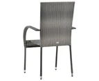 Stackable Outdoor Chairs 6 pcs Grey Poly Rattan