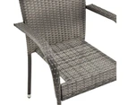 Stackable Outdoor Chairs 6 pcs Grey Poly Rattan