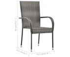 Stackable Outdoor Chairs 6 pcs Grey Poly Rattan