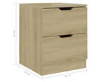 vidaXL Bedside Cabinets 2 pcs Sonoma Oak 40x40x50 cm Engineered Wood