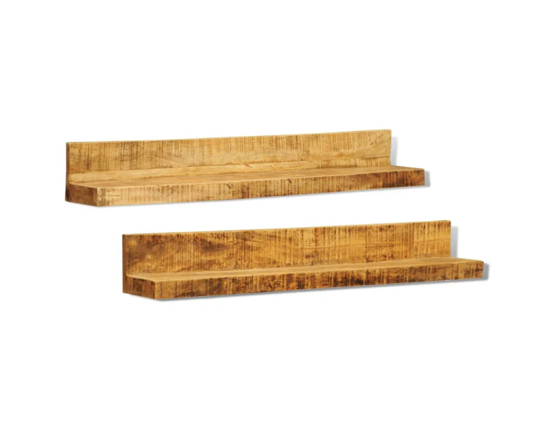 Solid Wood Wall Mounted Display Shelf 2 pcs