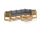 6 Piece Garden Lounge Set with Cushions Solid Acacia Wood