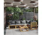 6 Piece Garden Lounge Set with Cushions Solid Acacia Wood