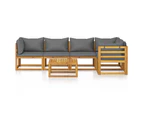 6 Piece Garden Lounge Set with Cushions Solid Acacia Wood