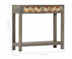 vidaXL Console Table Grey 86x30x76 cm Solid Mango Wood