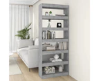 vidaXL Book Cabinet/Room Divider Concrete Grey 80x30x198 cm Engineered Wood