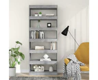 vidaXL Book Cabinet/Room Divider Concrete Grey 80x30x198 cm Engineered Wood