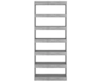 vidaXL Book Cabinet/Room Divider Concrete Grey 80x30x198 cm Engineered Wood