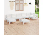 vidaXL 8 Piece Garden Lounge Set Solid Pinewood White