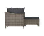 vidaXL 3 Piece Garden Lounge Set with Cushions Grey Poly Rattan