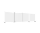 vidaXL 4-Panel Room Divider White 698x180 cm Fabric