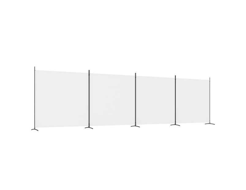 vidaXL 4-Panel Room Divider White 698x180 cm Fabric