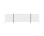 vidaXL 4-Panel Room Divider White 698x180 cm Fabric