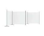 vidaXL 4-Panel Room Divider White 698x180 cm Fabric